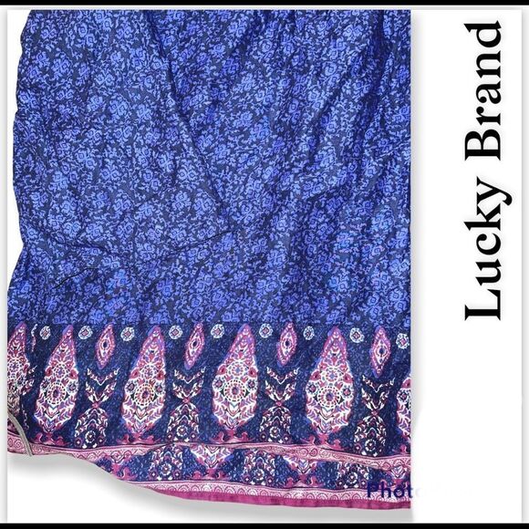 LUCKY BRAND - purple paisley blouse with wide sleeves and keyhole back - Picture 2 of 6